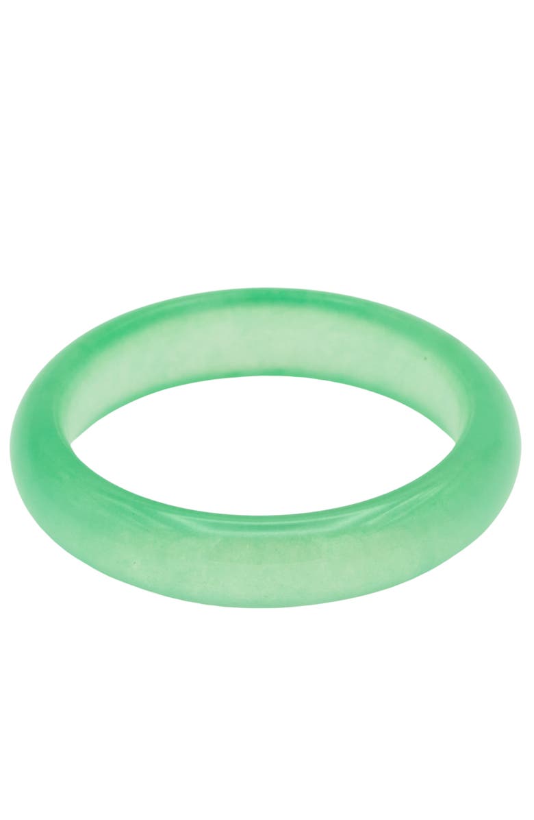 seree Silk Collection Agave Classic Cyan Jade Stone Bangle, Main, color, Cyan