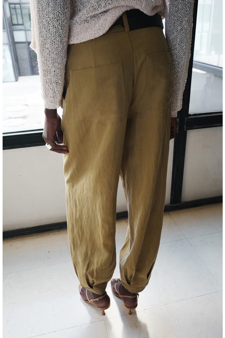 Pleated Baggy Pants, Alternate, color, KHAKI GREEN