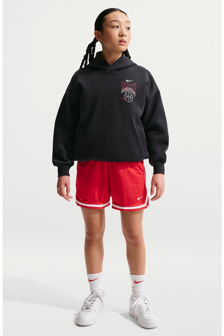 Kids' Basketball Oversize Hoodie, Alternate, color, BLACK/ WHITE