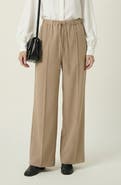 Modenaire Wide Leg Drawstring Trousers