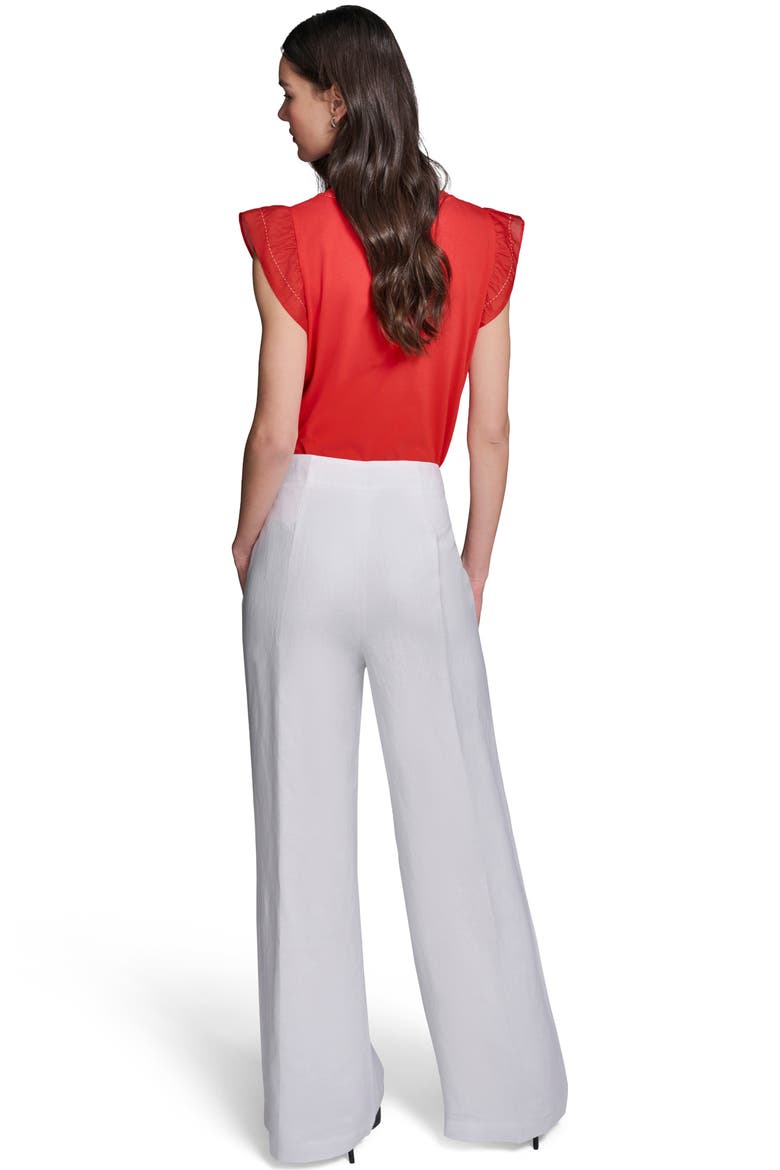 Linen Blend Sailor Pants, Alternate, color, SOFT WHITE