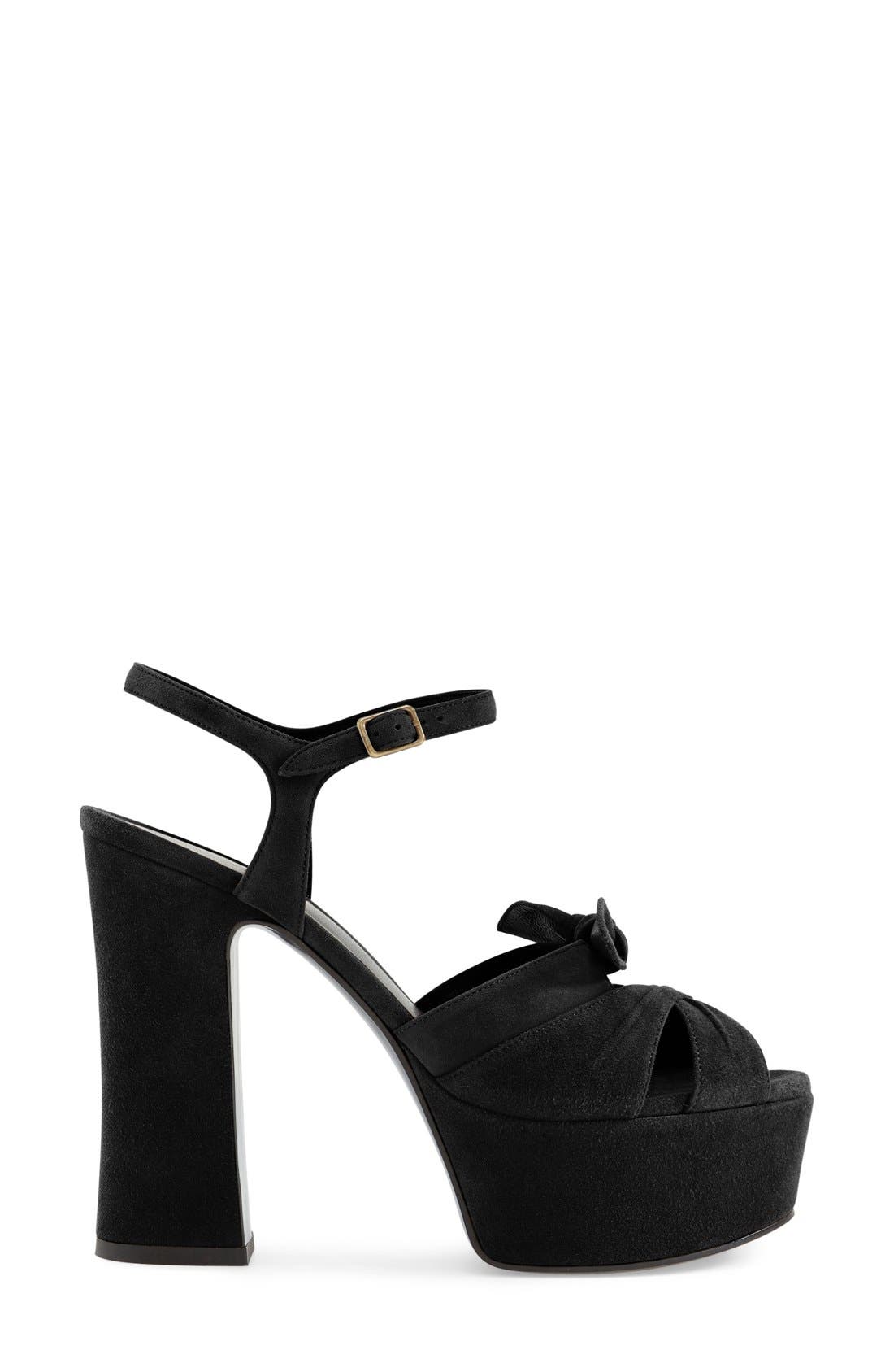 Saint Laurent 'Candy' Leather Platform Sandal, Alternate, color, 