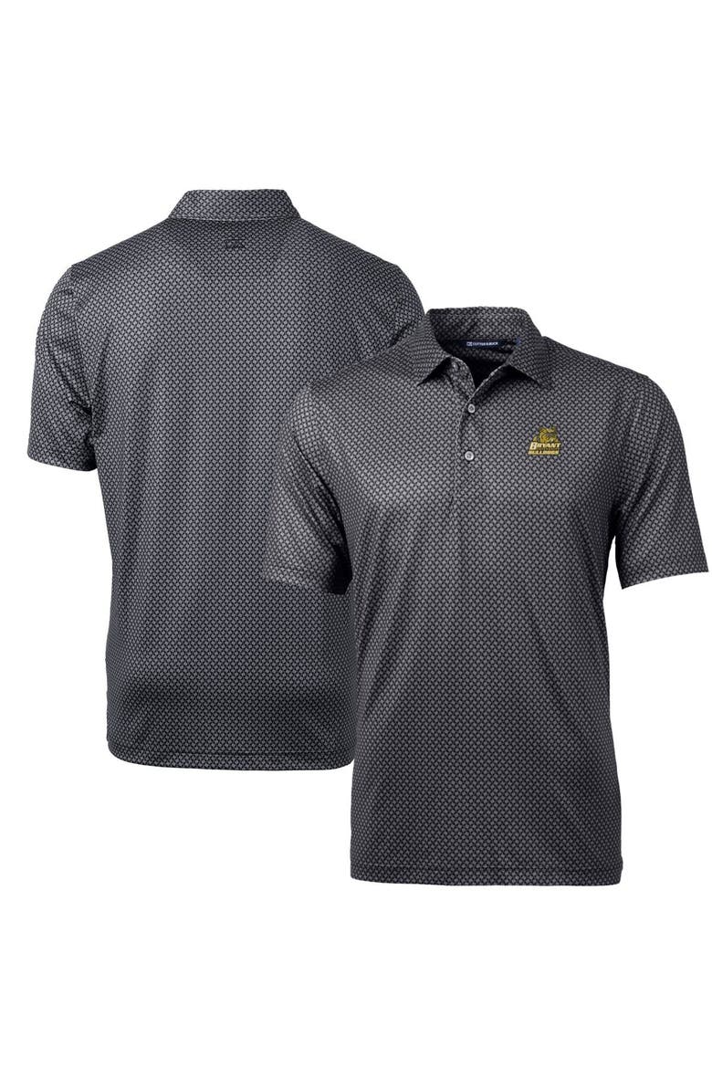 Men's Cutter & Buck Black Bryant Bulldogs Pike Banner Print Polo, Main, color, Black