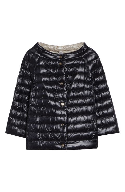 Reversible Quilted Ultralight Nylon Crop Down Jacket