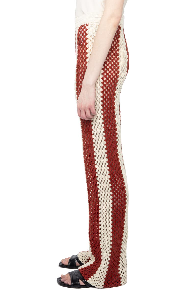 Zadig & Voltaire Pia Crochet Stripe Pants, Alternate, color, 