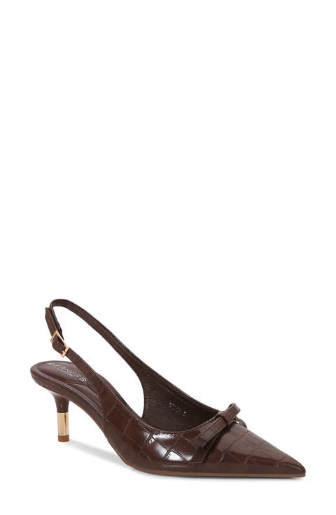 Helga Croc Embossed Slingback Pump