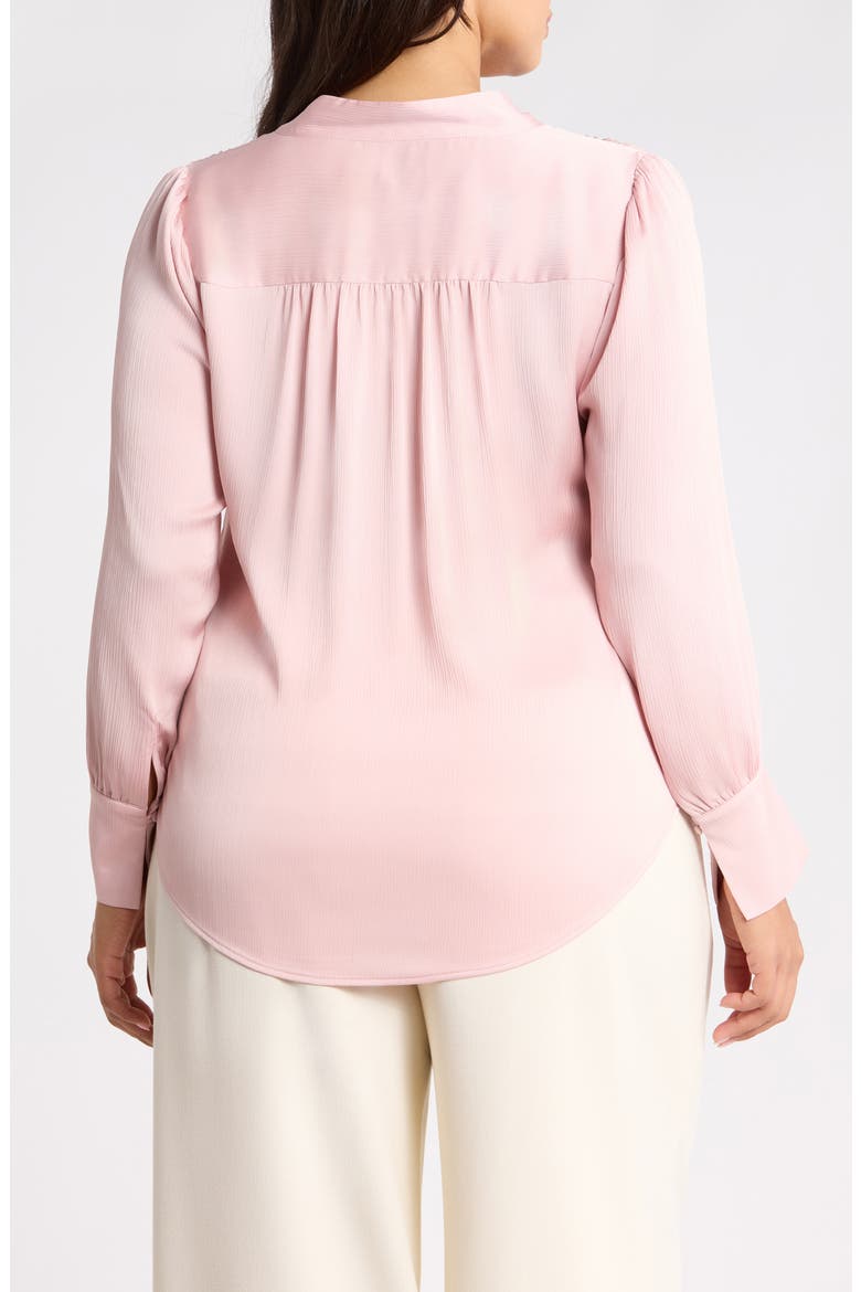 Pleated Front Satin Top, Alternate, color, PINK BLUSH