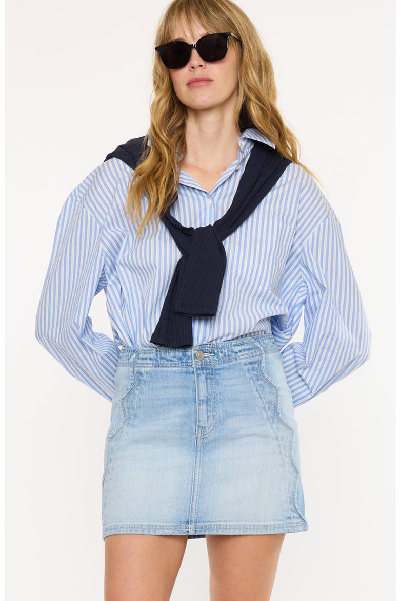 Giaa Mid Rise Skirt, Main, color, Medium Wash