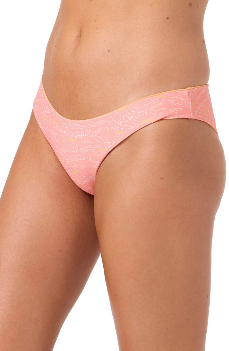 O'Neill Sunshine Blue Lagoon Reversible Bikini Bottoms, Alternate, color, Fusion Coral
