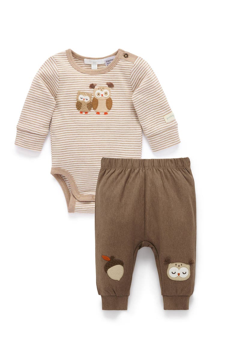 Bodysuit & Legging Set, Main, color, Mushroom Mini Stripe