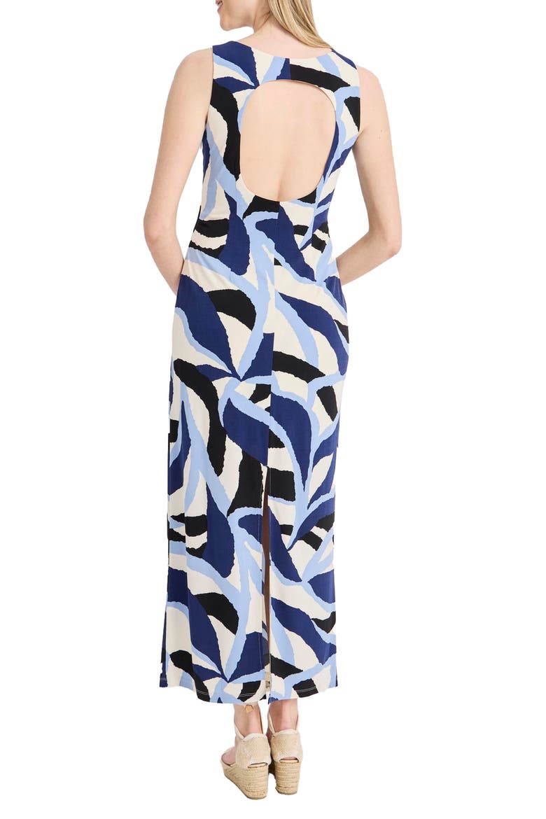 Sleeveless Cutout Maxi Dress, Alternate, color, IVORY/ NAVY