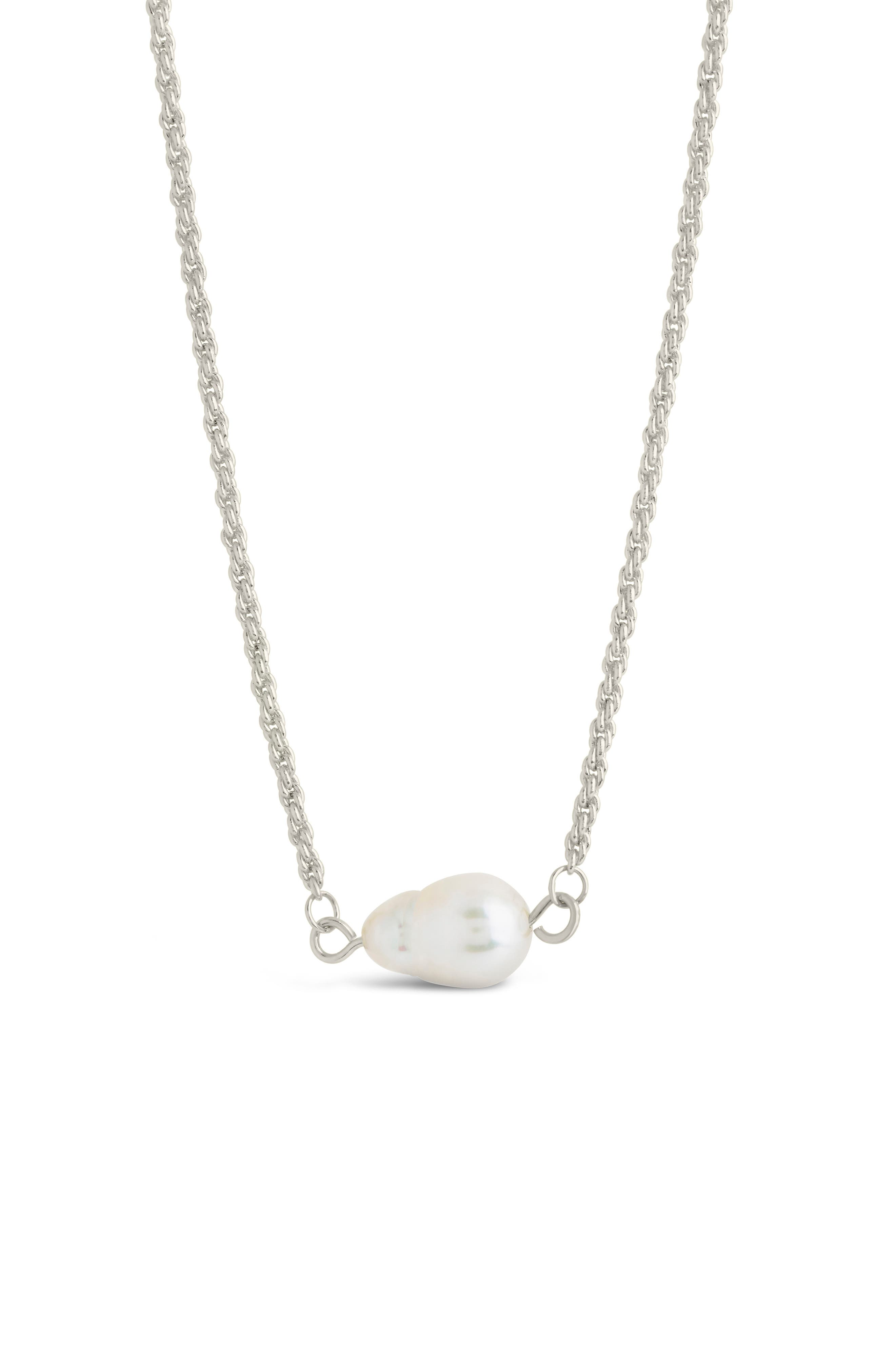 Sterling Forever Elyse Freshwater Pearl Pendant Necklace