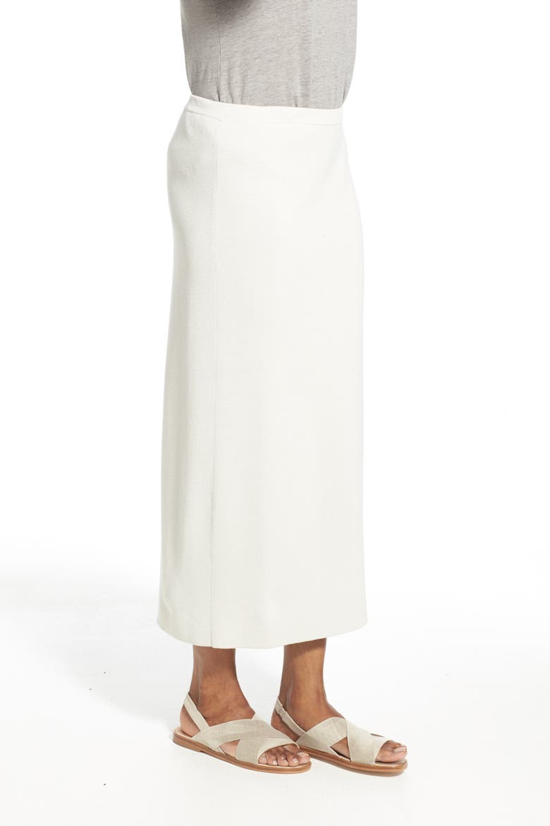 Silk & Cotton Interlock Knit Pencil Skirt, Alternate, color, BONE