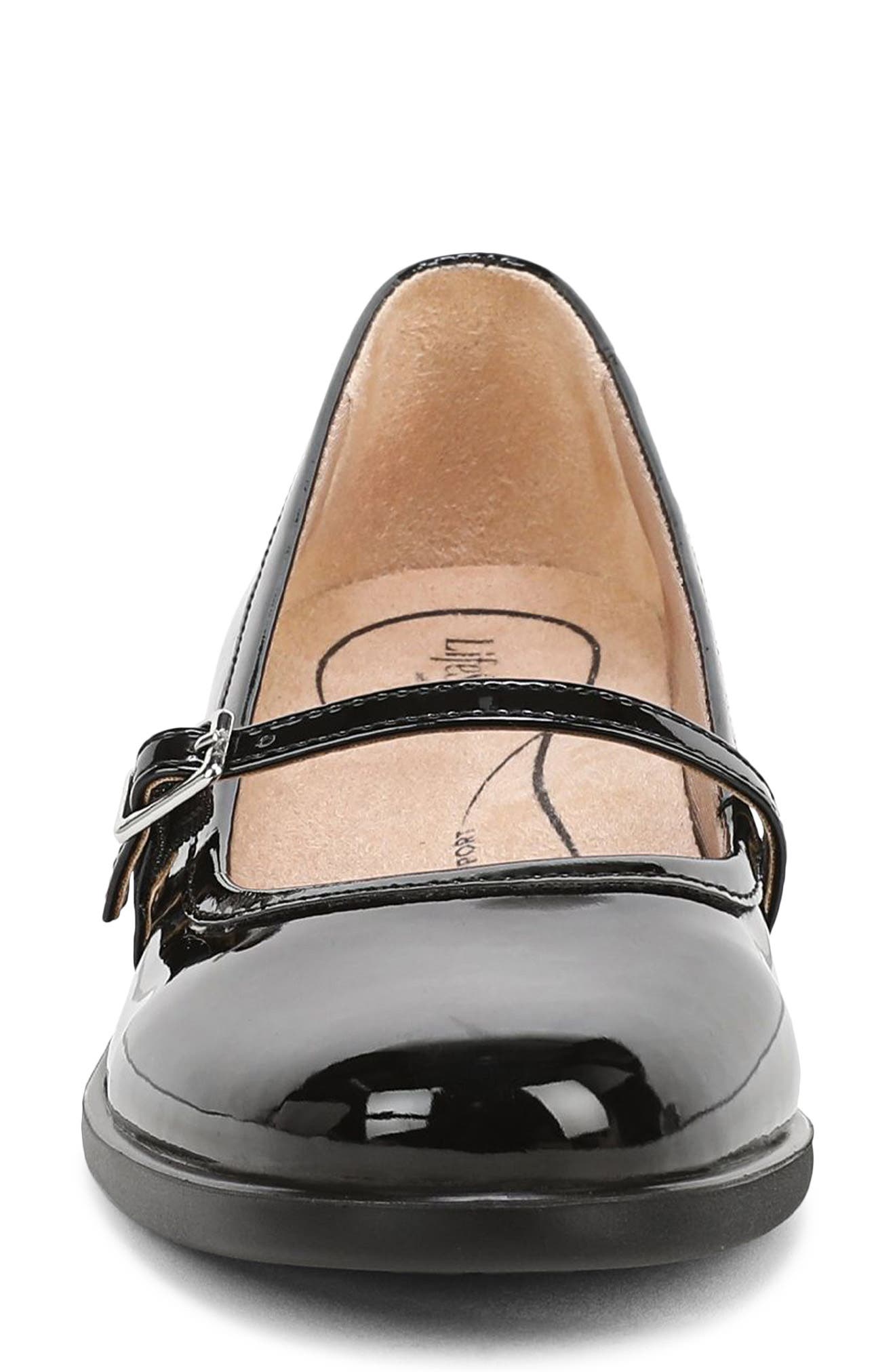 Jolene Wedge Mary Jane Flat, Alternate, color, BLACK