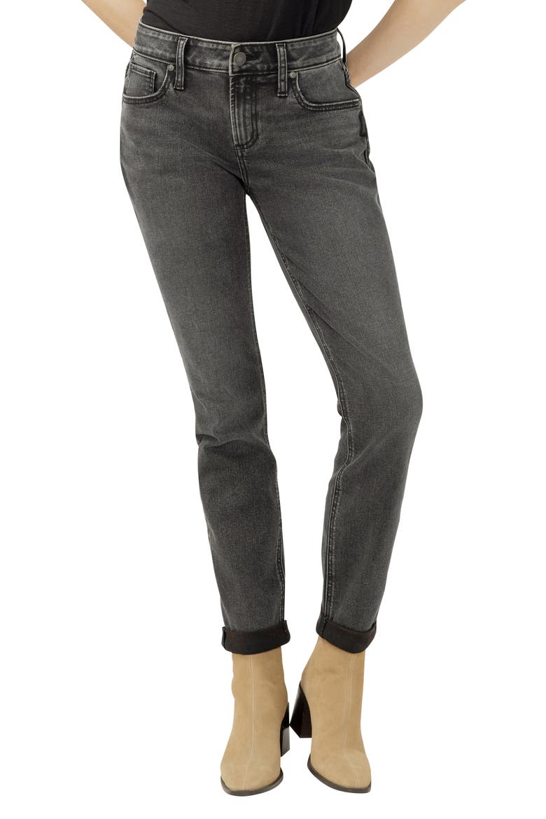 Mid Rise Slim Boyfriend Jeans, Main, color, SMOKE