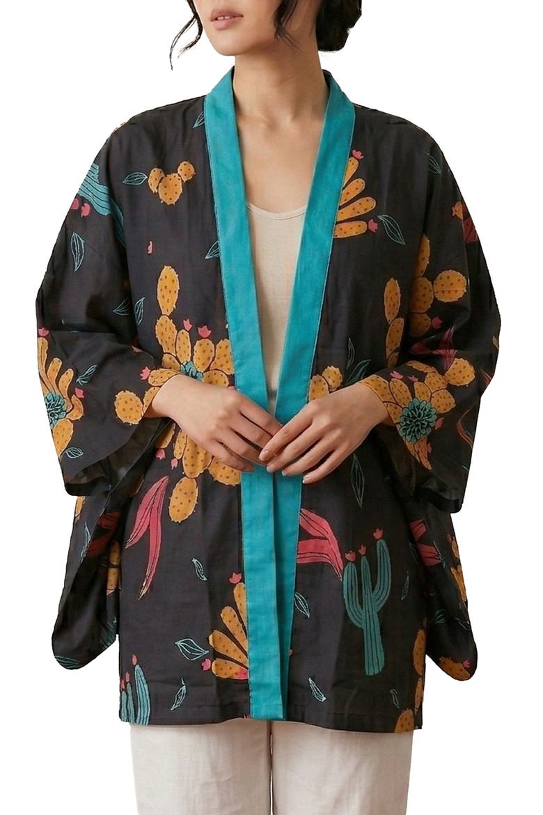 Cactus Short Topper, Main, color, BLACK MULTI