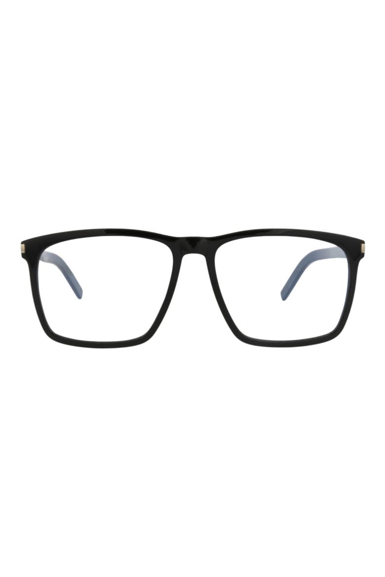 58mm Square Optical Frames, Main, color, BLACK BLACK TRANSPARENT