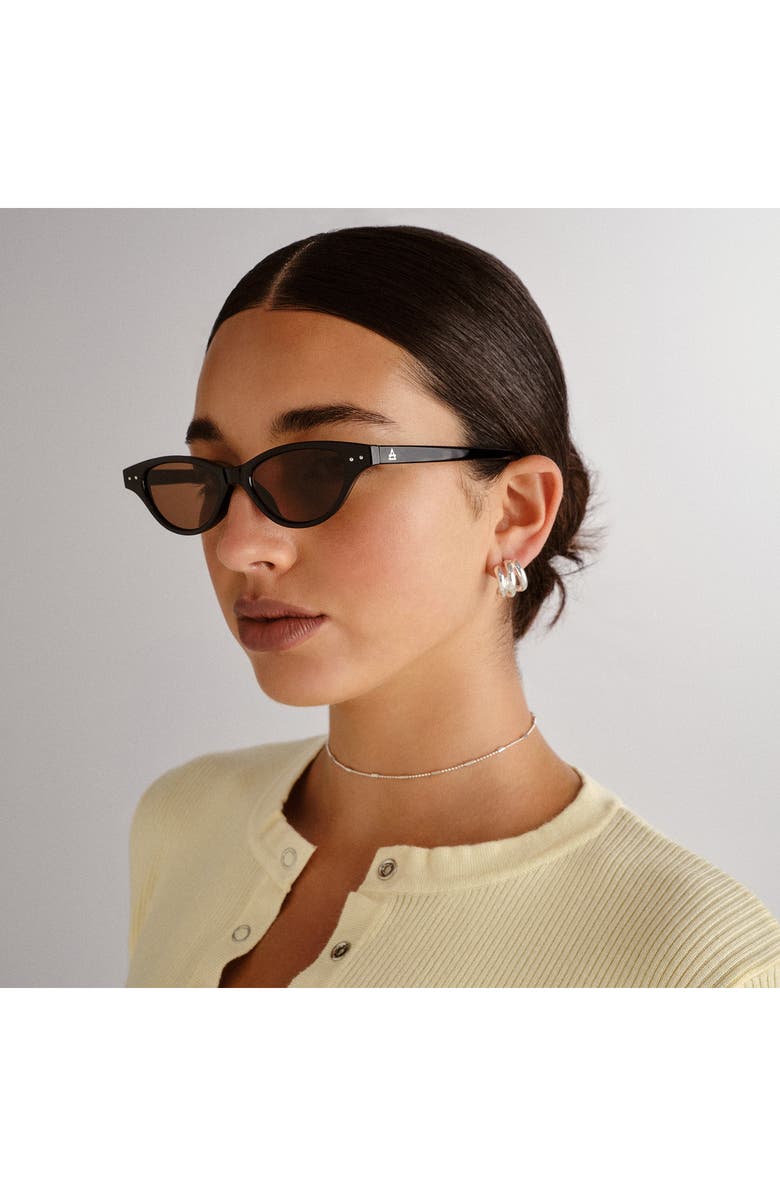 AIRE Cybeles 49mm Cat Eye Sunglasses, Alternate, color, Black/Brown Mono