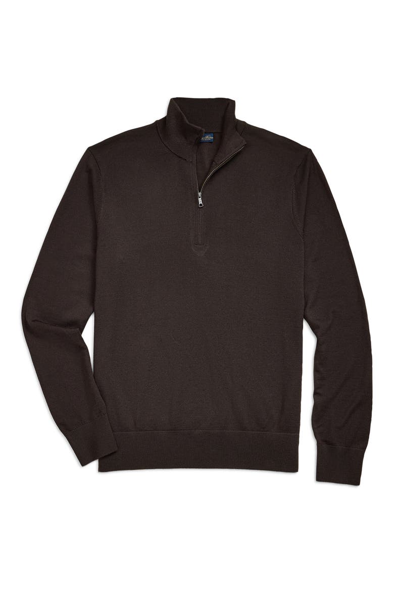 Ultimate Merino Wool Quarter-Zip Sweater, Main, color, DK BROWN MEL