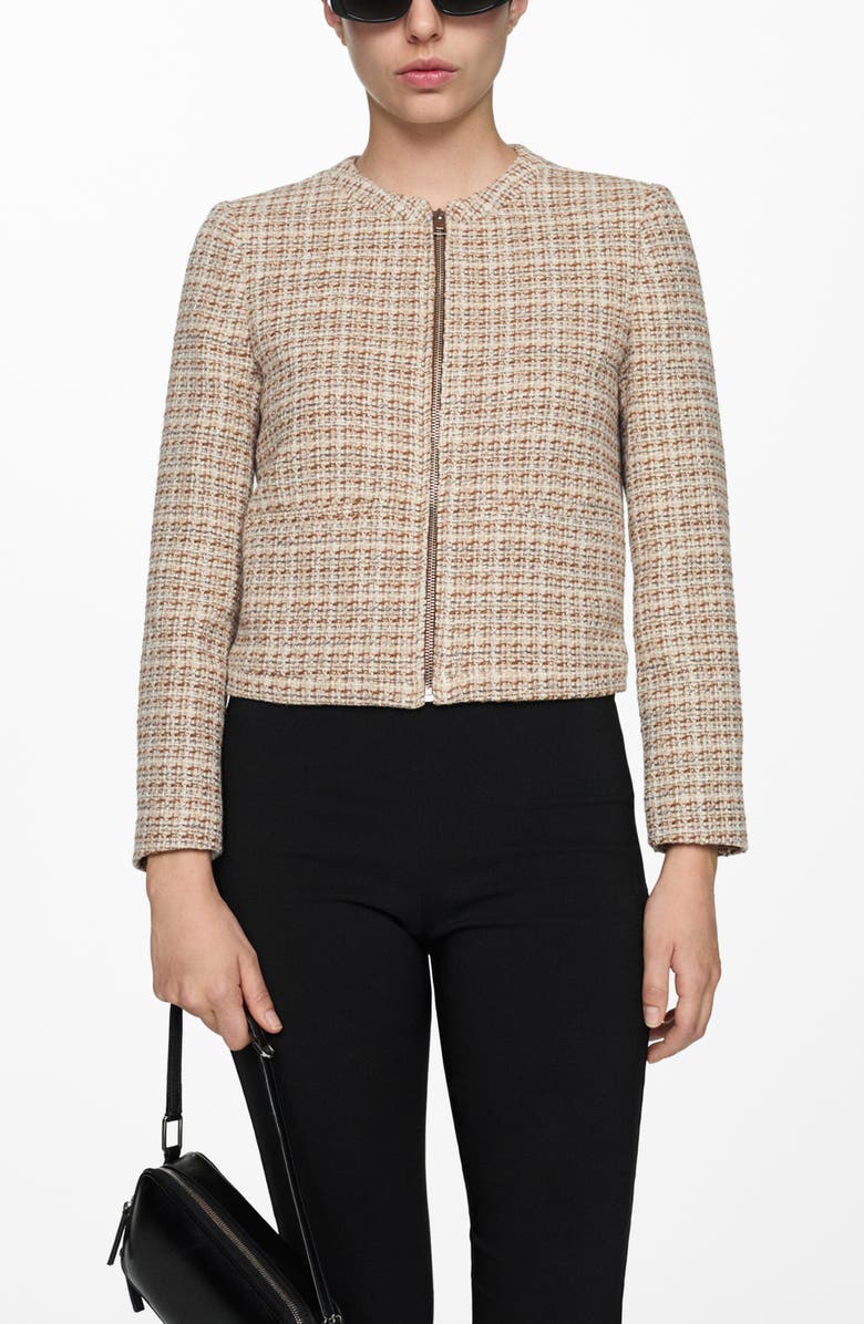 MANGO Tweed Jacket, Alternate, color, 