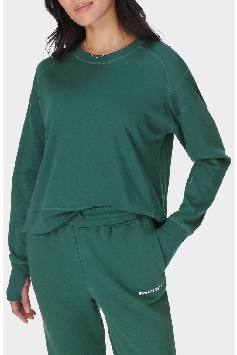 After Class Crop Sweatshirt, Main, color, GLADE GREEN