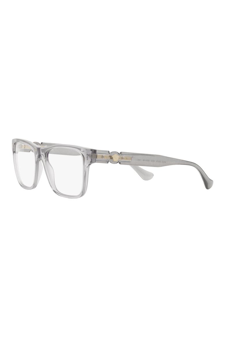 57mm Rectangular Optical Glasses, Alternate, color, TRANSPARENT GREY