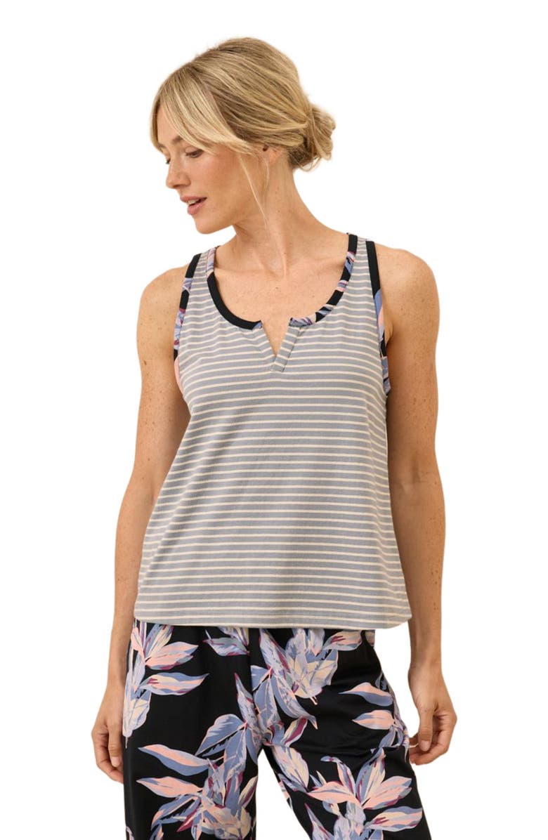 Pact Organic Staycation Sleep Tank, Alternate, color, Dark Leaves