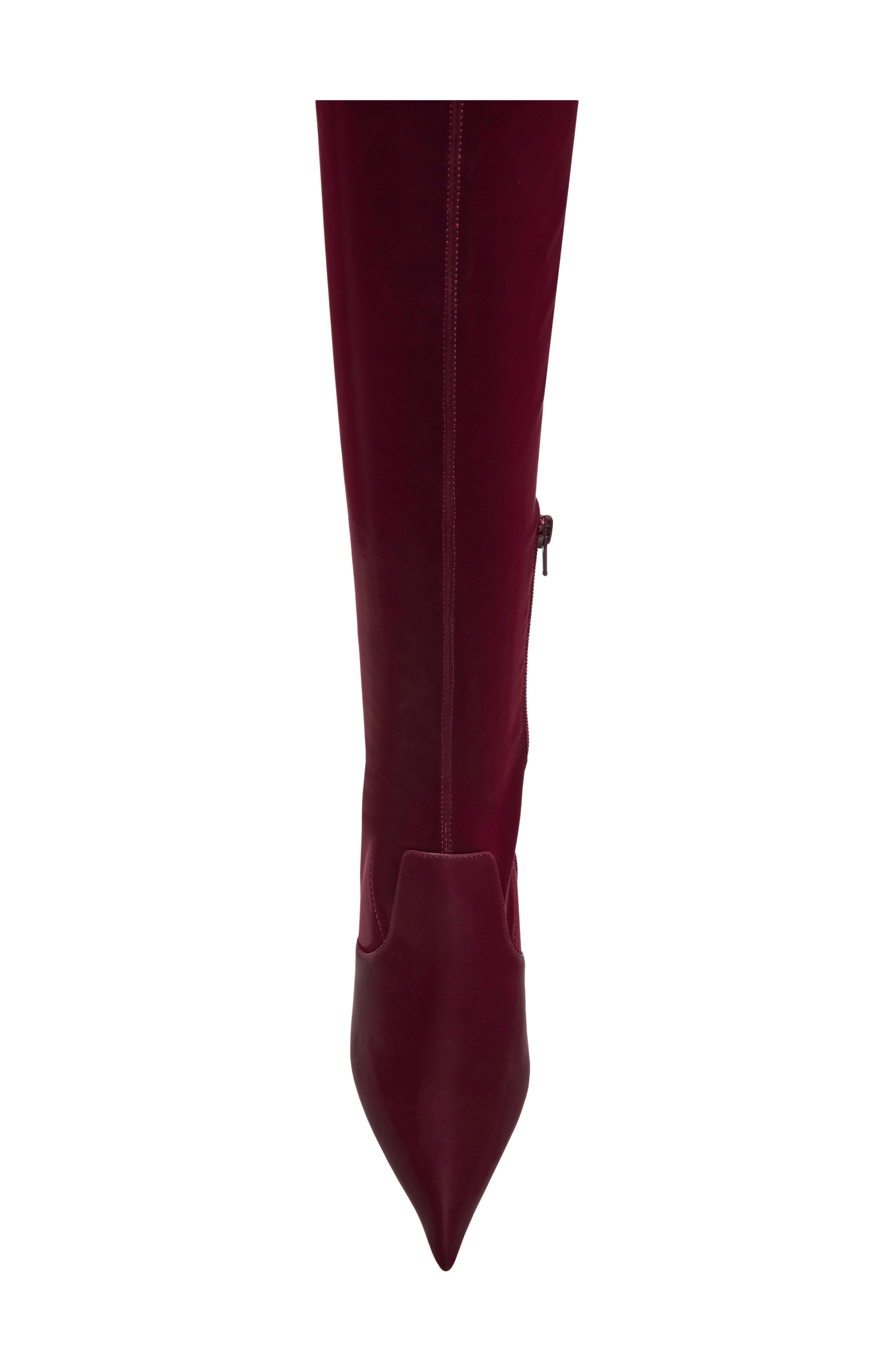 Pegasus Over the Knee Faux Leather Boot, Alternate, color, BURGUNDY TECHNO