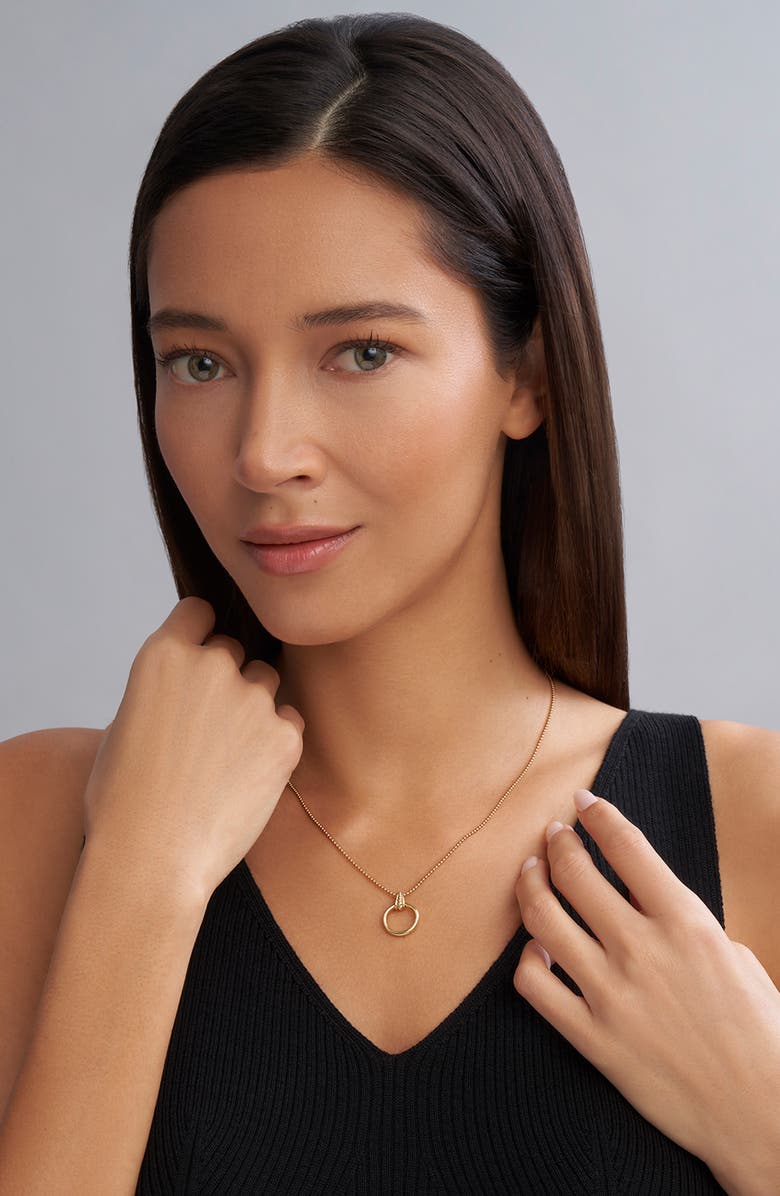 LAGOS Meridian Circle Pendant Necklace, Alternate, color, Gold