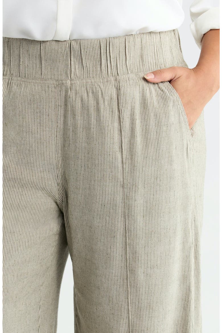Multitasker Stripe Wide Leg Plus Size Pant, Alternate, color, Sage Stripe