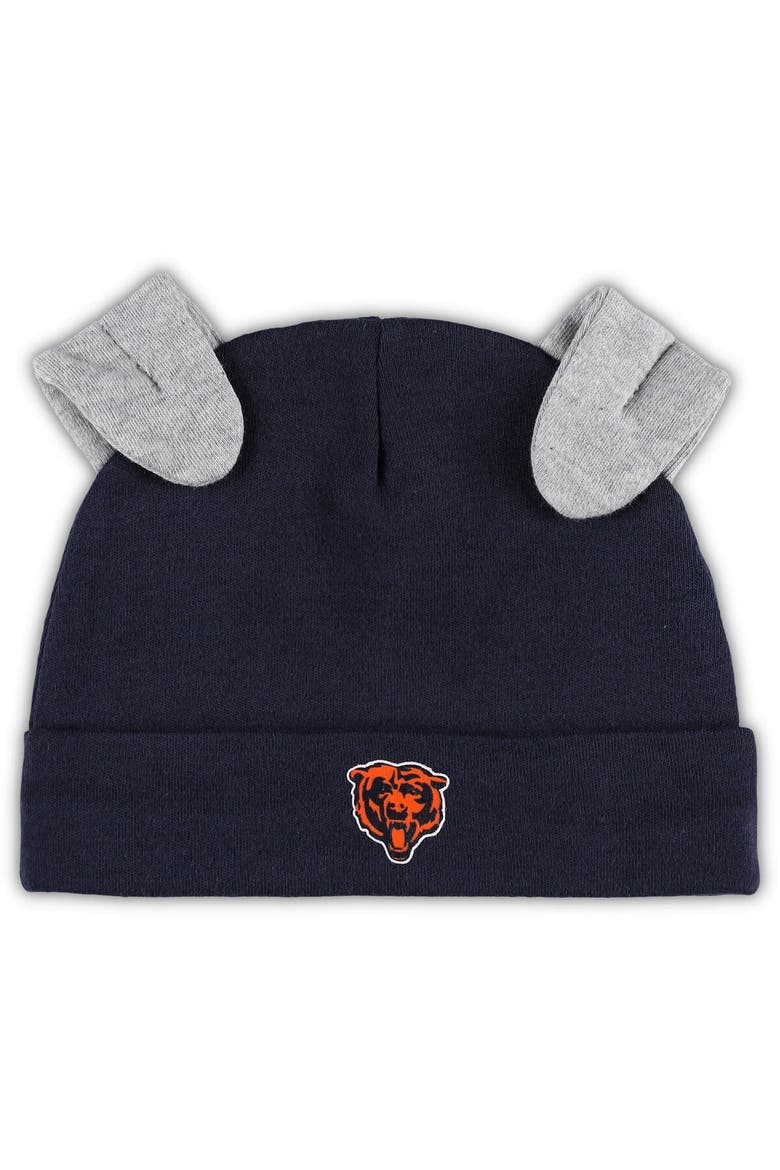 Newborn & Infant White/Navy Chicago Bears Dream Team Bodysuit Pants & Hat Set, Alternate, color, White