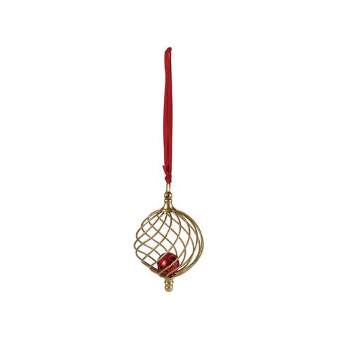 Vintage Iron Bell Ornament with Velvet Ribbon