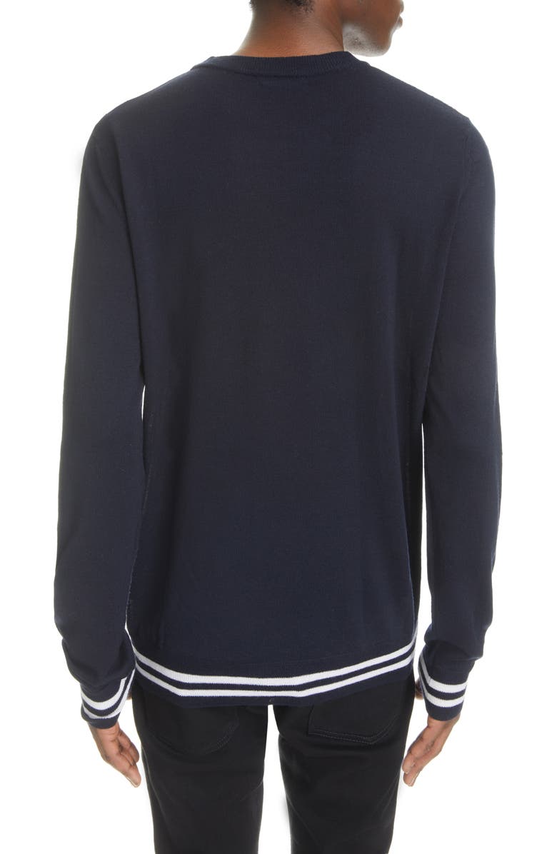 Balmain Maxi Monogram Merino Wool Sweater, Alternate, color, 