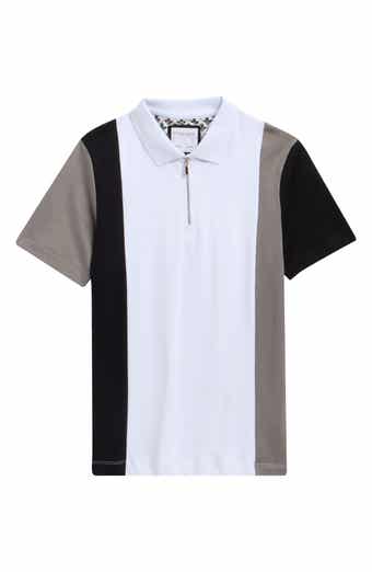 DENIM AND FLOWER Kids' Colorblock Quarter Zip Polo