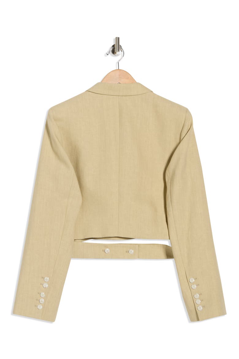 Hunter Cropped Linen Blazer, Alternate, color, SAFARI