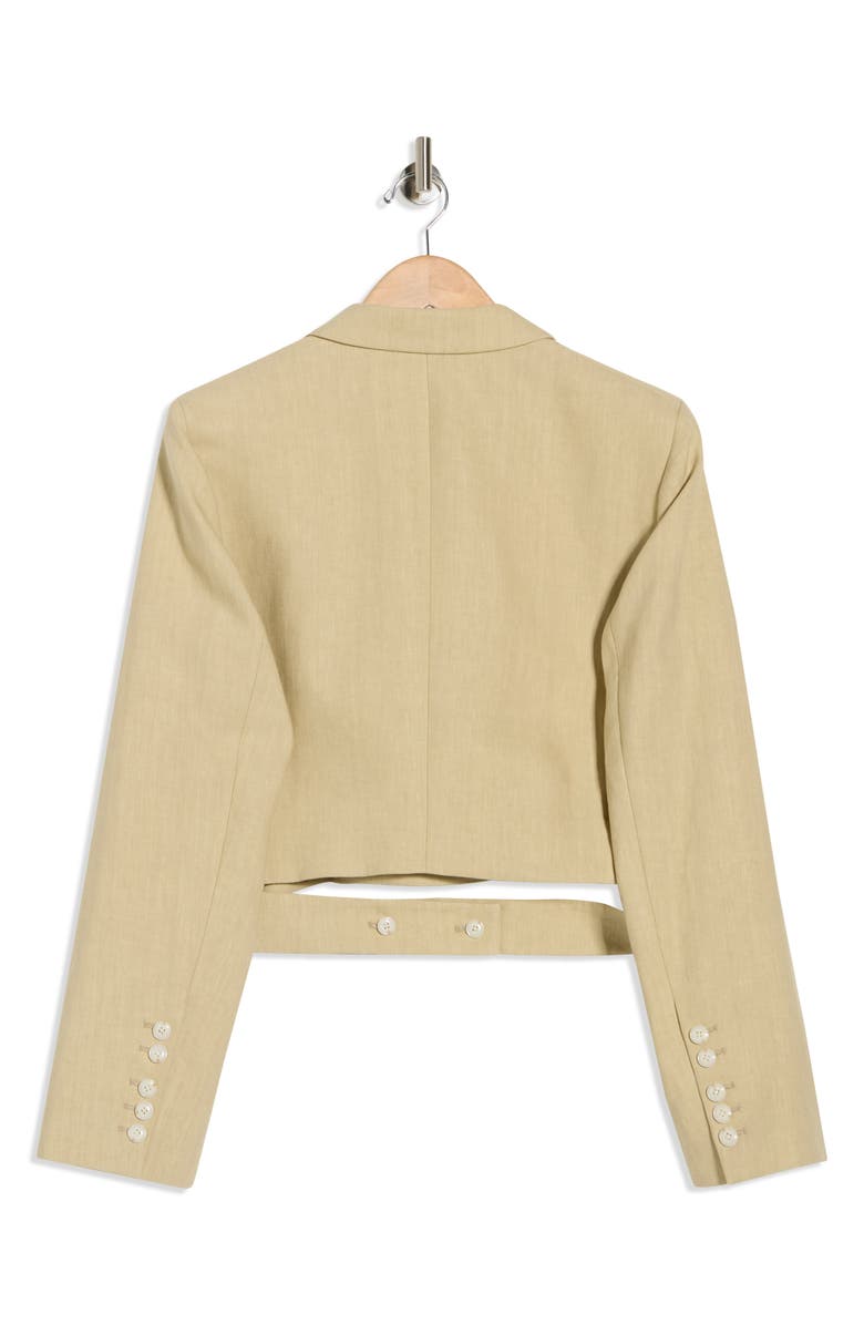 TWP Hunter Cropped Linen Blazer, Alternate, color, Safari