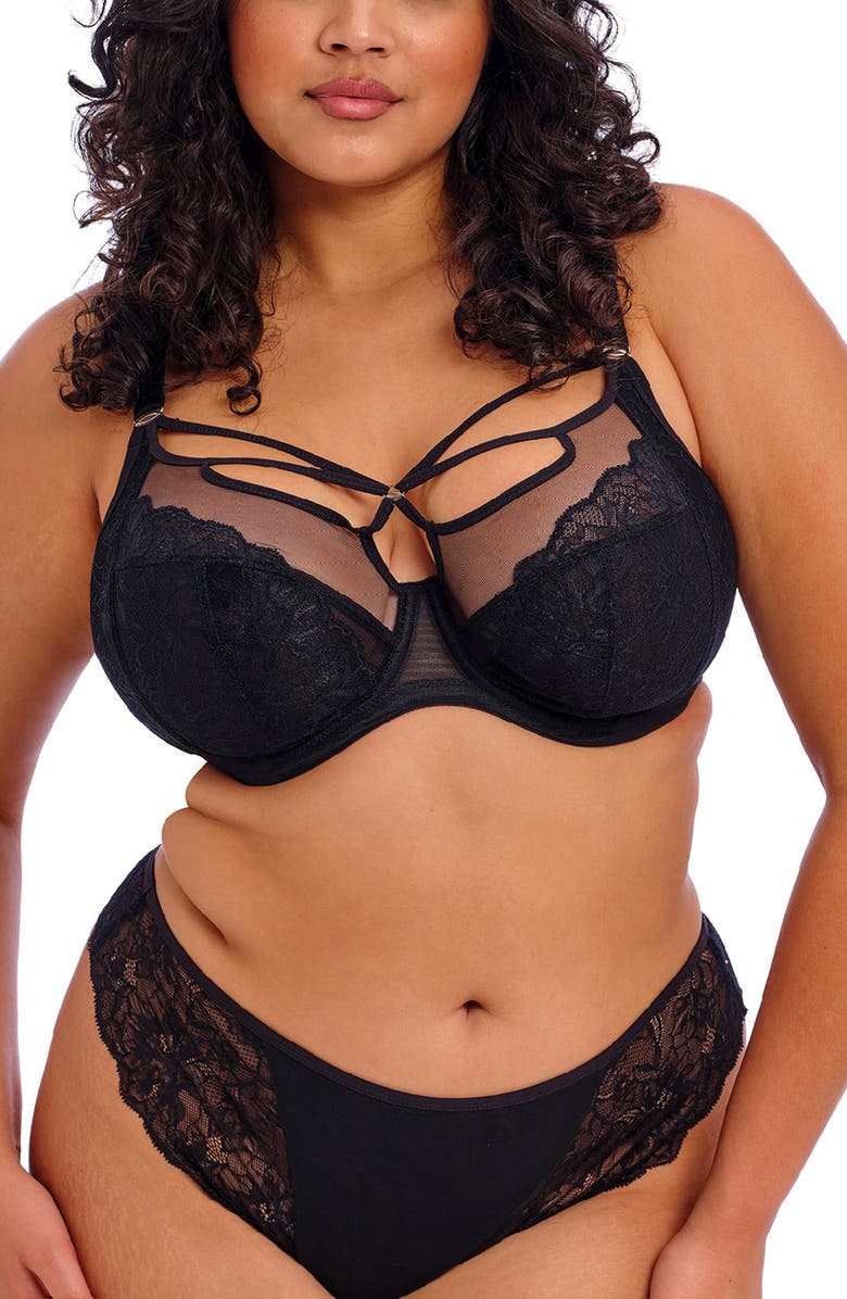 Elomi Brianna Lace & Mesh Thong, Alternate, color, 