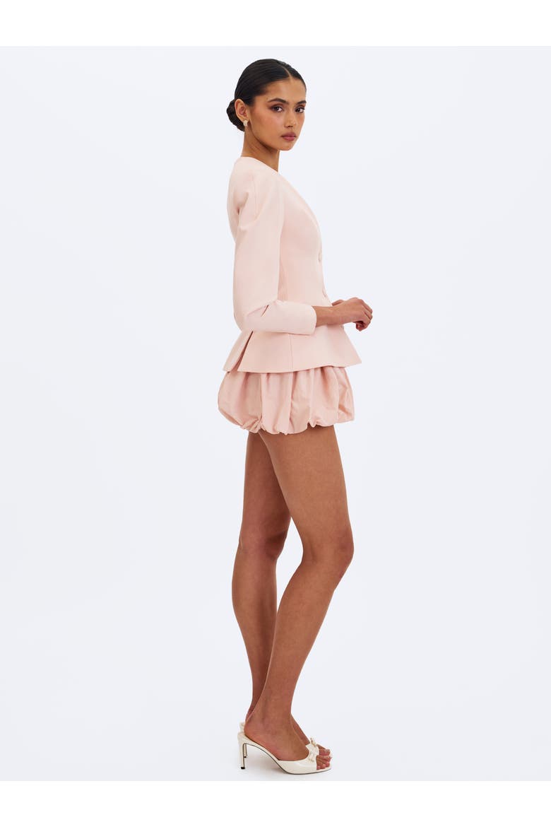 puffy shorts under dress HYFVE Women's Blush & Whisper Tie Top & Bubble Shorts Set in Pink