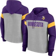 FANATICS Women's Fanatics Heather Gray/Purple Minnesota Vikings Bold Play Call Pullover Hoodie