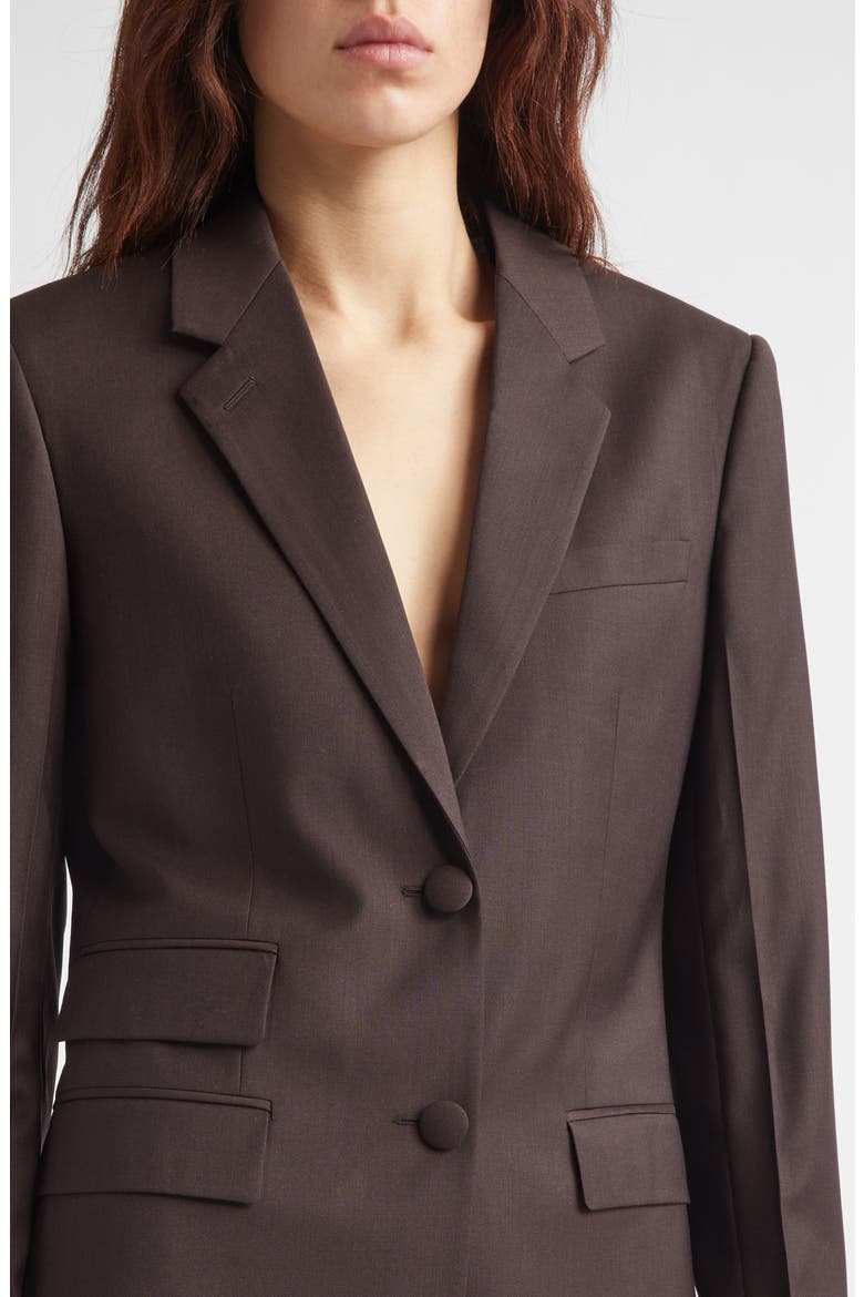 Siora Wool Blazer, Alternate, color, CARBON BROWN