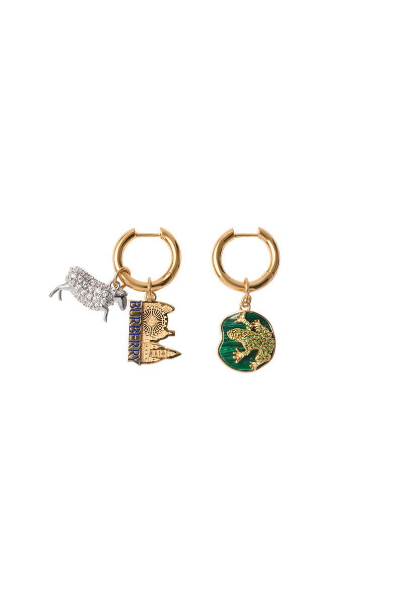 Charm Hoop Earrings, Main, color, Gold/multicolour