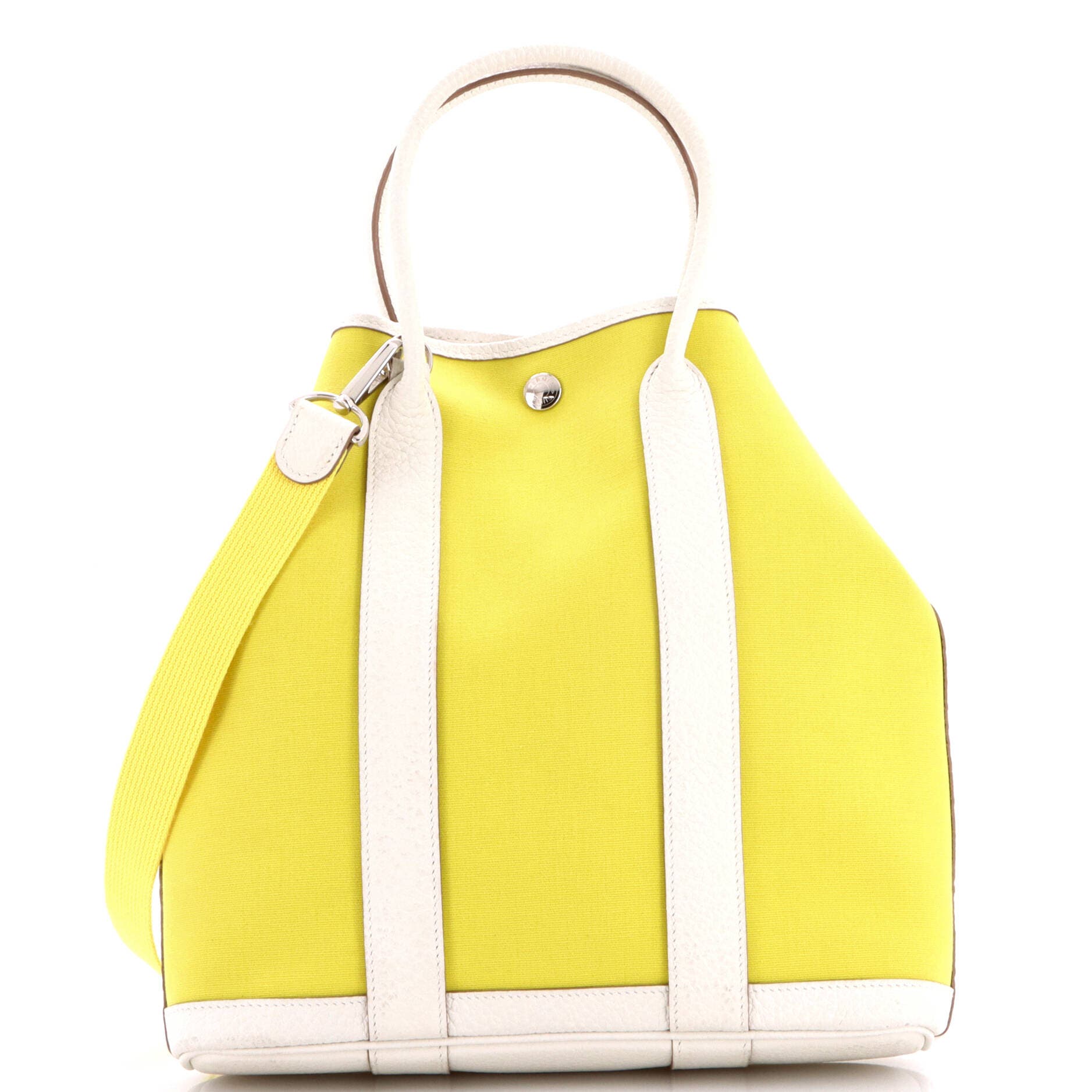 Garden File Tote Toile and Leather 28, Main, color, Yellow