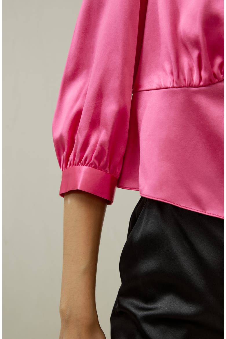 X SONIA Fitted Retro Corset Silk Top, Alternate, color, Pink