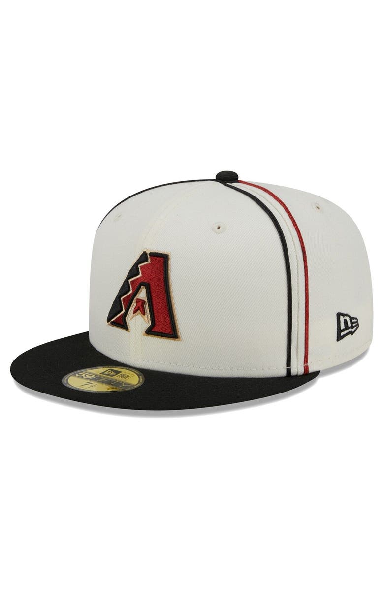New Era Men's New Era Cream/Black Arizona Diamondbacks Chrome Sutash 59FIFTY Fitted Hat, Main, color,