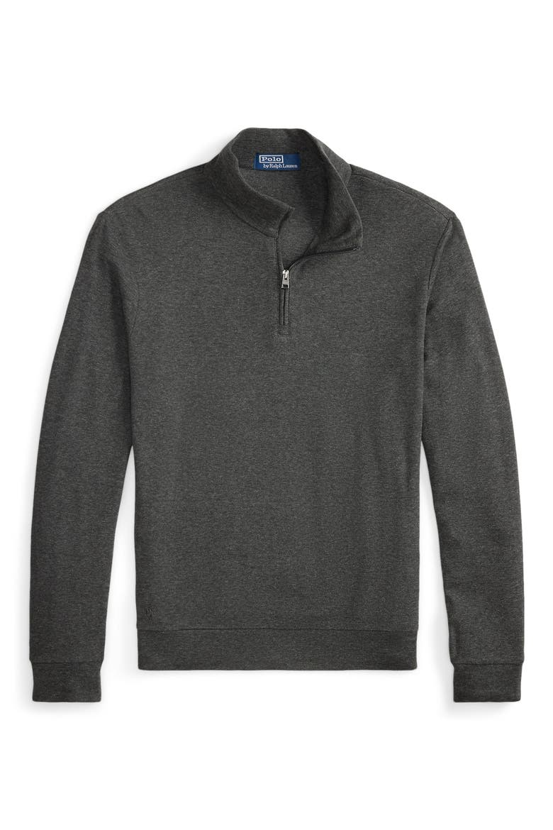 Textured Double Knit Quarter Zip Pullover, Alternate, color, WINDSOR HEATHER/ BLACKBOOT