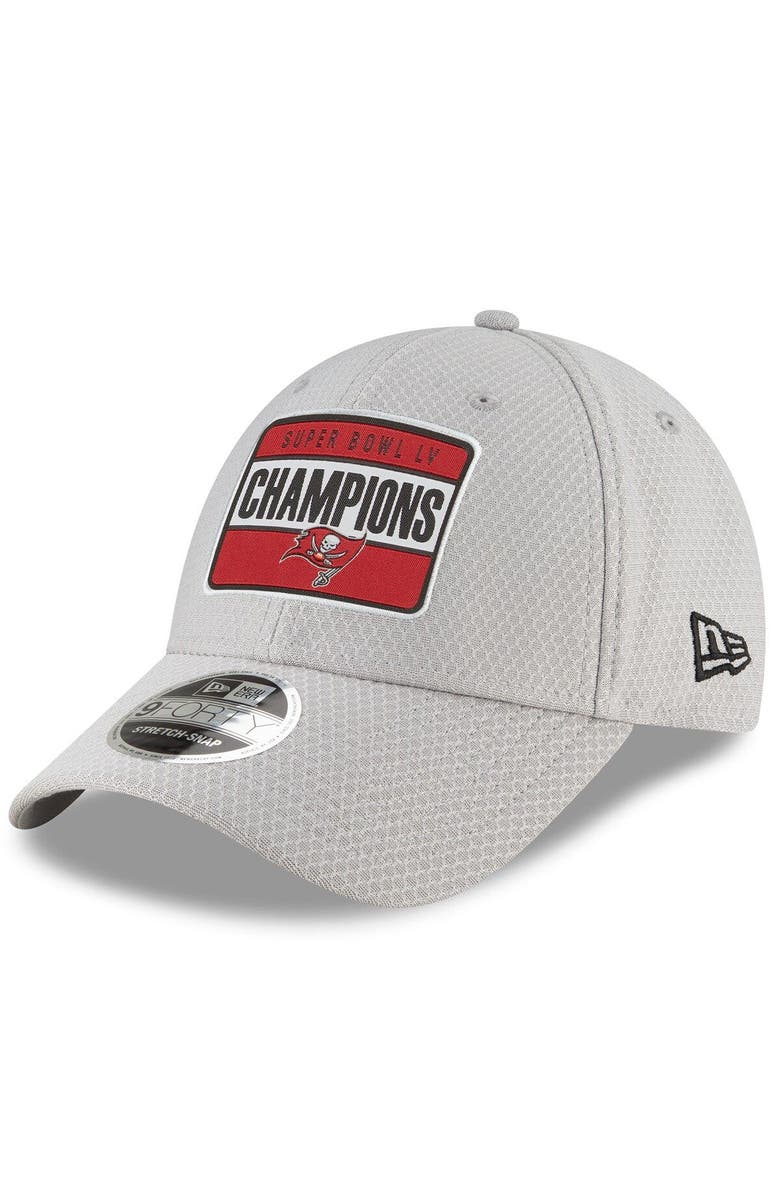 New Era Men's New Era Gray Tampa Bay Buccaneers Super Bowl LV Champions Parade 9FORTY Adjustable Hat, Main, color, 