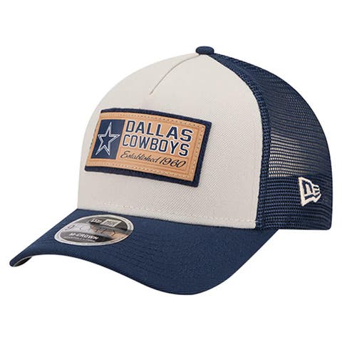 Men's New Era  Stone/Navy Dallas Cowboys Two-Tone Text 9FORTY M-Crown Adjustable Hat