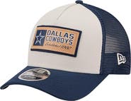 New Era Men's New Era  Stone/Navy Dallas Cowboys Two-Tone Text 9FORTY M-Crown Adjustable Hat