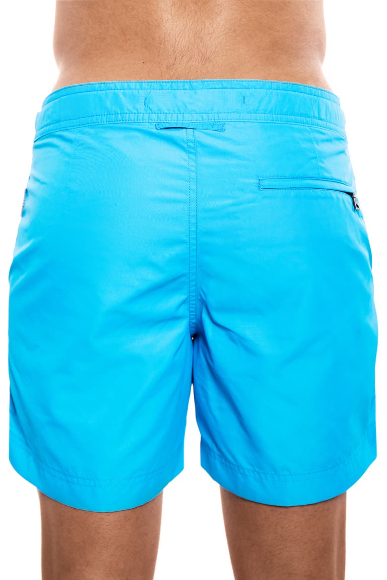 Elvio Tailored Solid Hybrid Swim Trunks, Alternate, color, BLUE