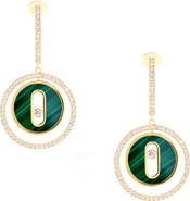 Messika Lucky Move Malachite & Diamond Drop Earrings